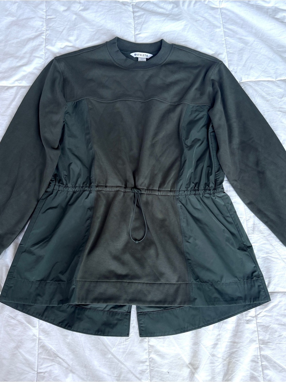 Athleta Triumph Hybrid Crewneck Top in Green Size XS - Picture 2 of 7